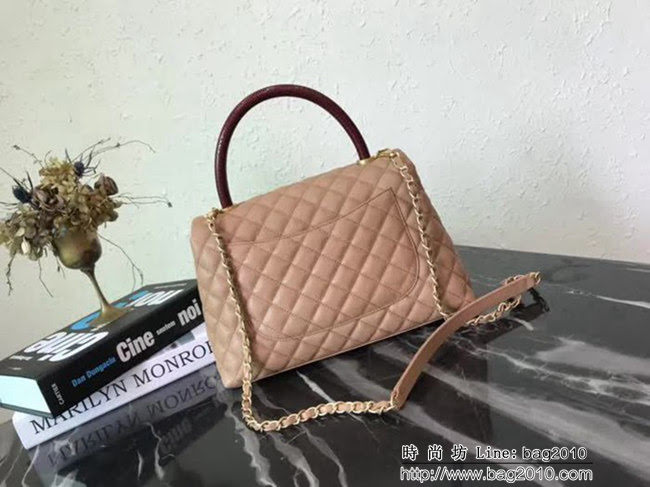 香奈兒CHANEL大號Chanel Coco handle全新頂級翻蓋單肩鏈條手柄包 肩帶可拆卸DSC1191